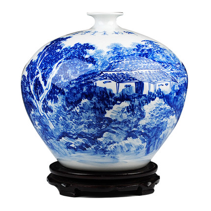 Kompatibel porcelæn til Jahrriesnge Hand blue white landscape painting vase cna0062 Kompatibel porcelæn Jahrriesnge til Hand blue white landscape painting vase cna0062