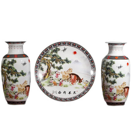 Kompatibel porcelæn til Jahrriesnge sheep vase set 3pcs cna1048 Kompatibel porcelæn Jahrriesnge til sheep vase set 3pcs cna1048